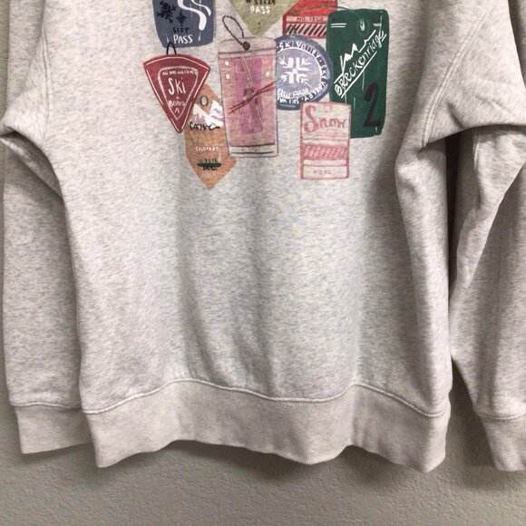 Abercrombie & Fitch Apres Ski A&F Fleece Oversized Gray Sweatshirt Small - Picture 8 of 12